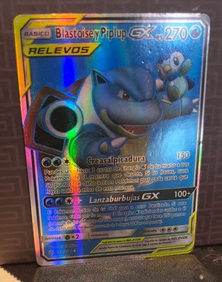Carta Pokémon Blastoise y Piplup GX