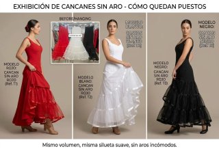 Cancán Rojo y Blanco Sin Aro
