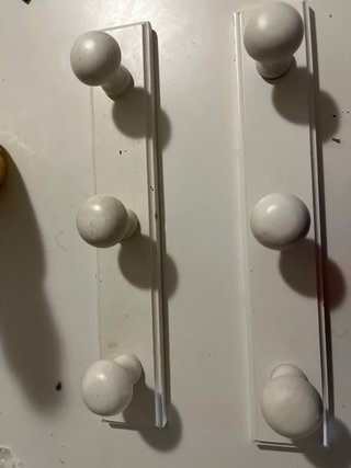 Set de 2 Percheros de Pared de Madera Blancos