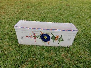 Pareja de Jardineras de Cerámica Pintada a Mano