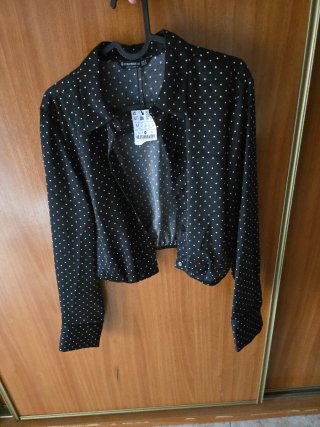 Blusa Stradivarius Negra Lunares Talla M