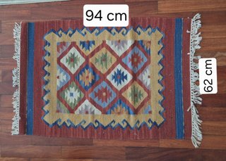 Alfombra con Estampado Geométrico 94x62 cm