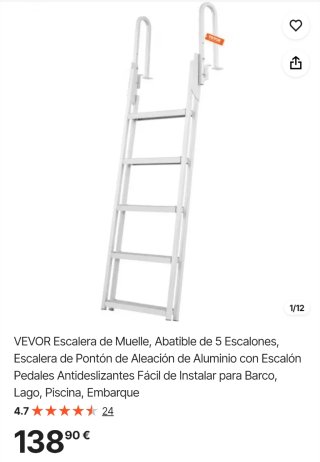 Escalera Abatible Vevor 5 Peldaños