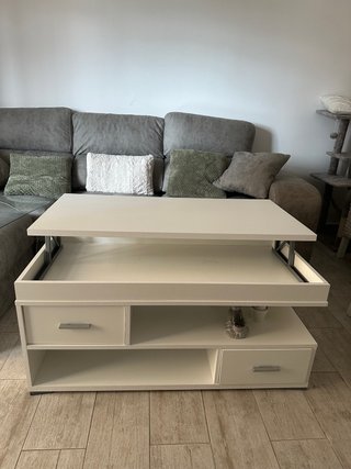 Mesa de centro elevable blanca