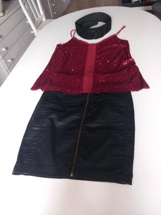 Conjunto Falda y Blusa Lentejuelas