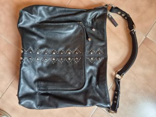 Bolso de hombro de piel negro