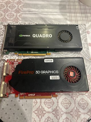 Lote 2 Tarjetas Gráficas NVIDIA Quadro y AMD