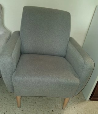 Juego de 2 Butacas Gris de Tela