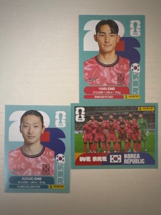 3 Cromos Panini Mundial Corea del Sur