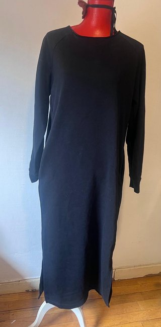 Vestido largo negro recto