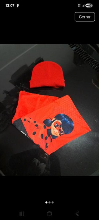 Conjunto Gorro y Braga Ladybug