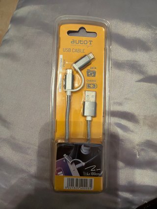 Cable USB auto-T con doble conector