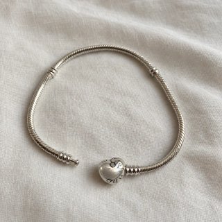 Pulsera Pandora de Plata con Cierre de Corazón18cm