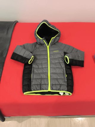 Chaqueta Acolchada Infantil Gris y Negra