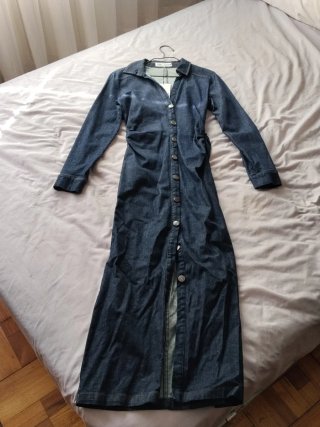 Vestido largo vaquero Zara