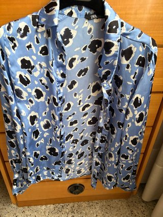 Blusa Zara Azul Estampada Talla S