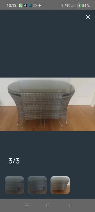 Mesa de Rattan Gris