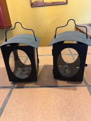 Set de 2 Faroles de Vela Negros