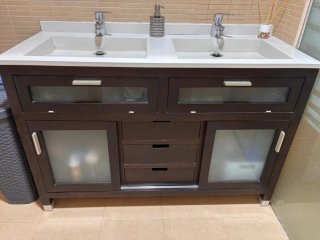 Mueble de Lavabo Doble con Cajones