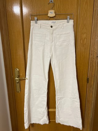 Pantalón de pana blanco Pull&Bear