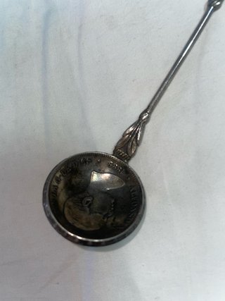 Cuchara Antigua de Plata con Moneda 1889