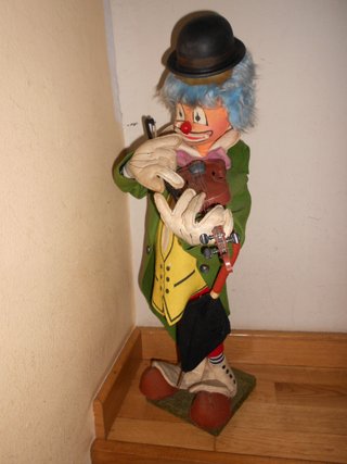 PAYASO de TRAPO Tocando el Violin Grande 60cm alto