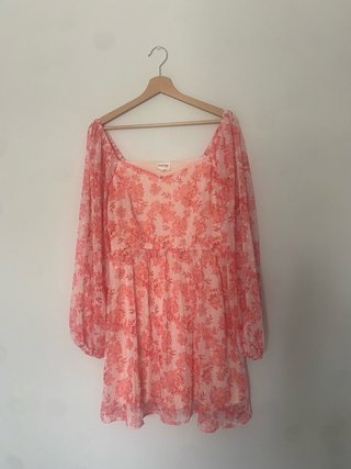 Vestido de gasa estampado Peach Love