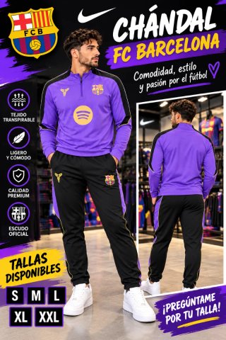 Chándal FC Barcelona Morado y Negro