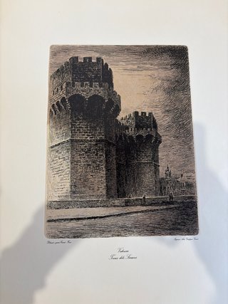 Grabado Ernest Furió – Torres de Serranos de Valen
