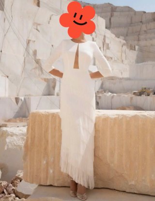 Vestido de Novia con Flecos Silvia Navarro
