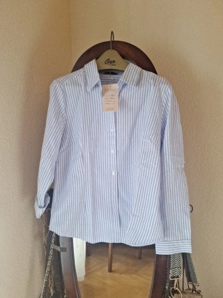 Camisa Oxford Rayas Azul y Blanca