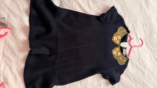 Vestido Zara Negro Talla 7 Años