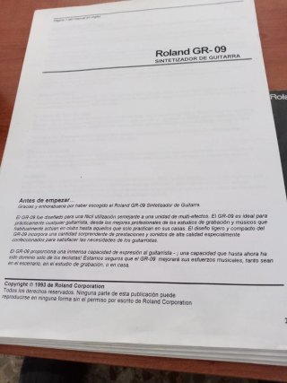 Manual de Instrucciones Roland GR-09