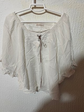 Blusa Blanca Casual Talla L
