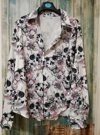 Camisa Mujer Estampada Calaveras Talla M