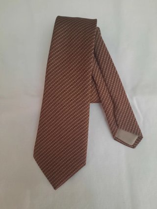 Corbata Varenzo de seda marrón y beige