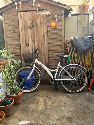 Bicicleta de paseo urbana blanca