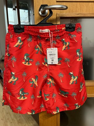 Bañador Sfera Rojo Dinosaurios Talla 11-12