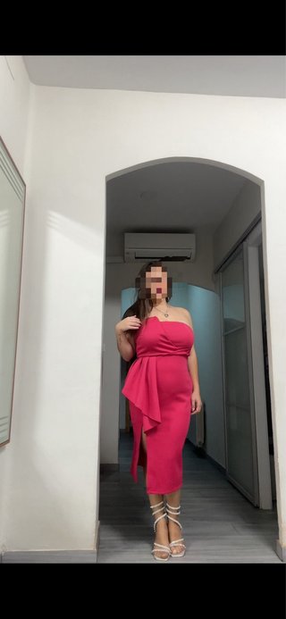 Vestido de noche rosa fucsia