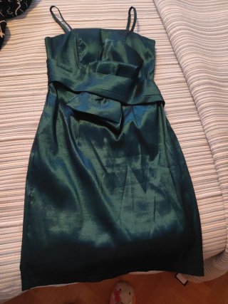 Vestido de fiesta verde botella