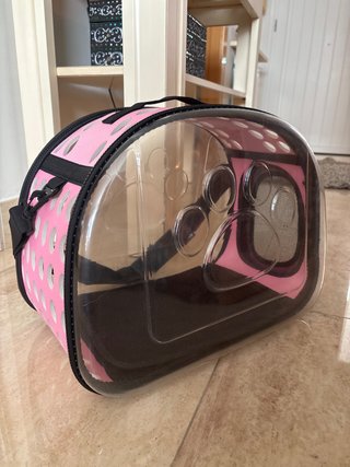 Transportín para Mascotas Transparente y Rosa