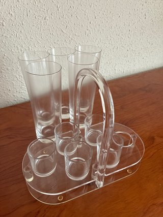 Set de Vasos de Tubo y Chupito con Soporte