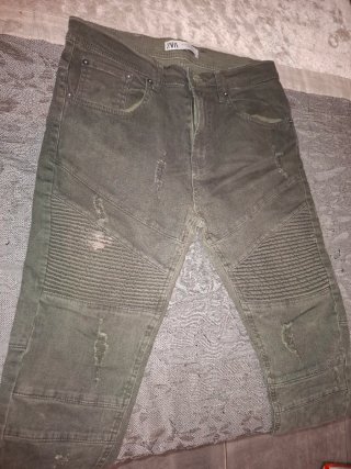 Pantalón Vaquero Zara Verde