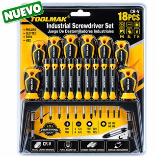 Juego de 18 Destornilladores Toolmak