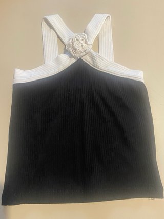 Top bambina nero e bianco