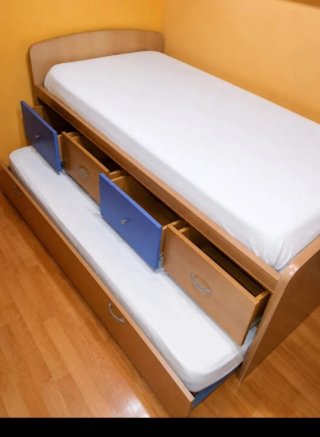 Cama nido doble con cajones