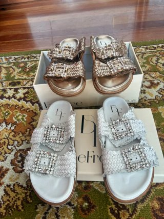 2 Pares de Sandalias BeFree Piel Trenzada