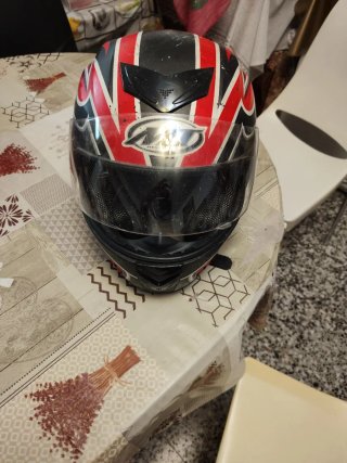 Casco de Moto Integral Rojo y Negro