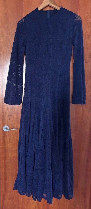 Vestido de encaje azul talla M