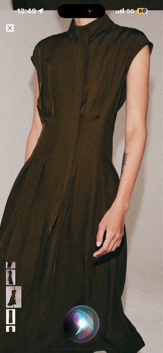 Vestido Largo Zara Verde Oliva